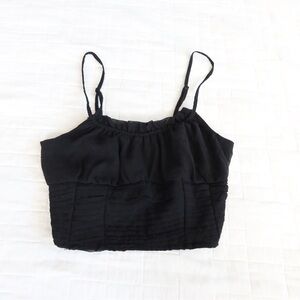 Forever 21 Black Cropped Spaghetti Strap Cami